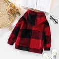 thumbnail image 5 of Gibobby Camisas De Vestir Otoño Invierno niños pequeños niñas manga larga cuadros estampados polar Sudadera con capucha Tops prendas de vestir para niños ropa(Rojo, 4-5 Años), 5 of 5