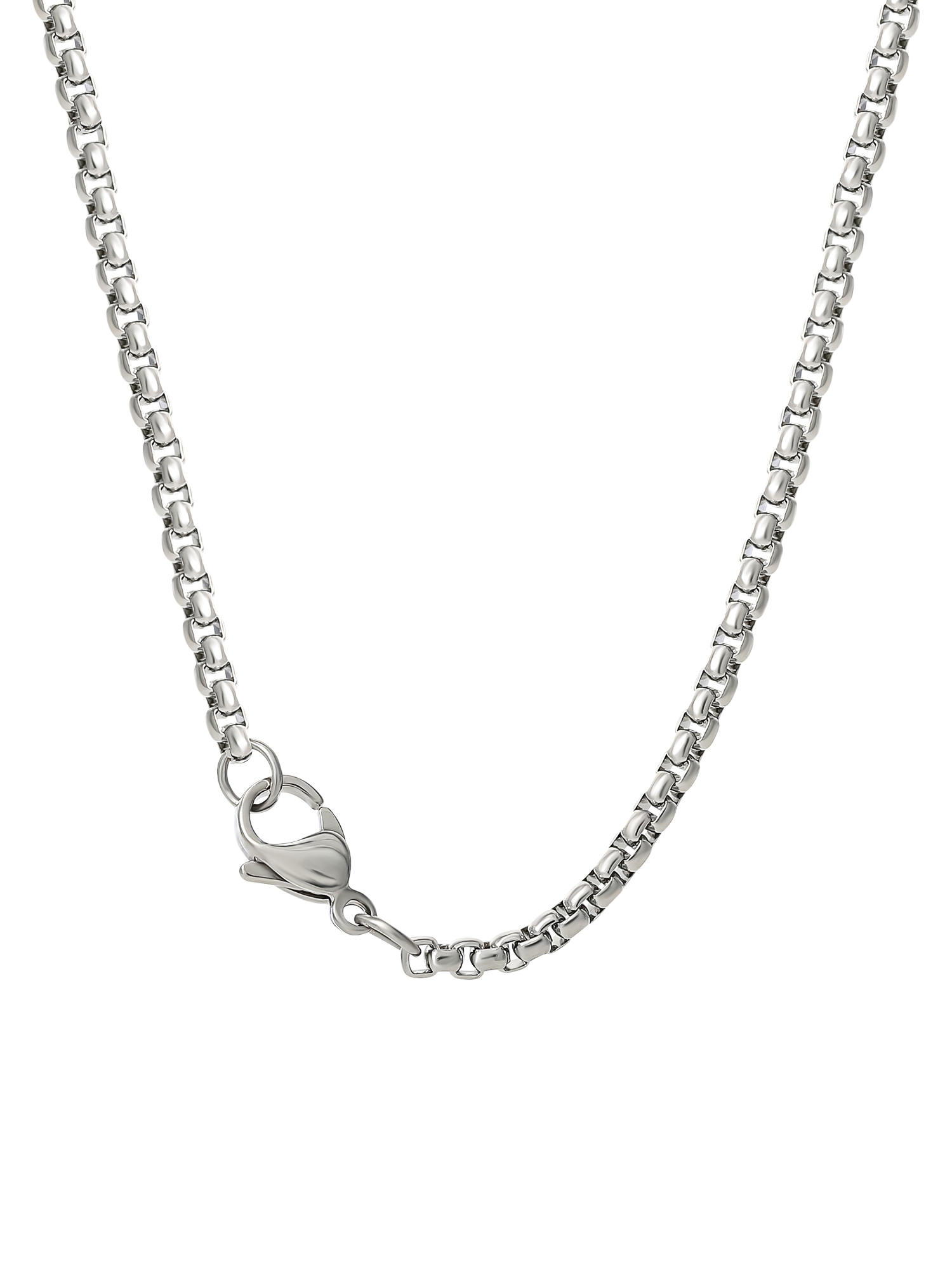 Brilliance Fine Jewelry Men's Stainless Steel Simulated Diamond Dagger Snake Pendant, 22 inches