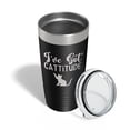 thumbnail image 4 of I've Got Cattitude Tumbler Travel Mug Funny Cat Lover Attitude Gift Insulated Laser Engraved Coffee Cup 20 oz Black, 4 of 5