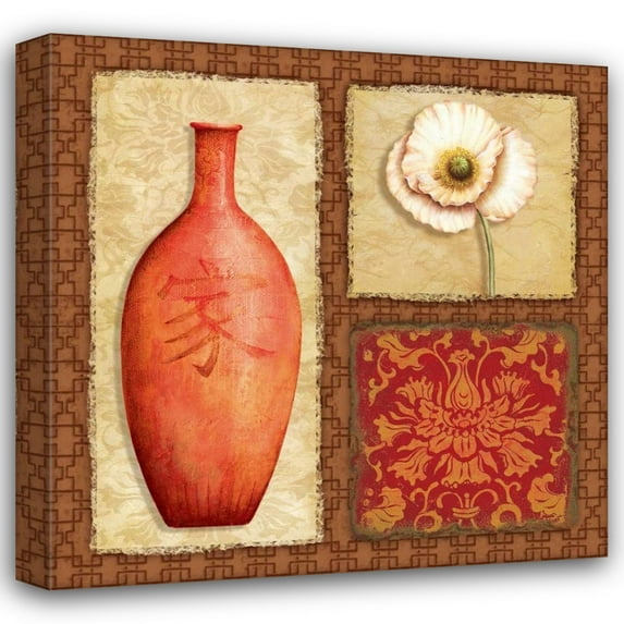 Delphine Corbin 15x15 Gallery Wrapped Canvas Wall Art Titled - Oriental Collage III