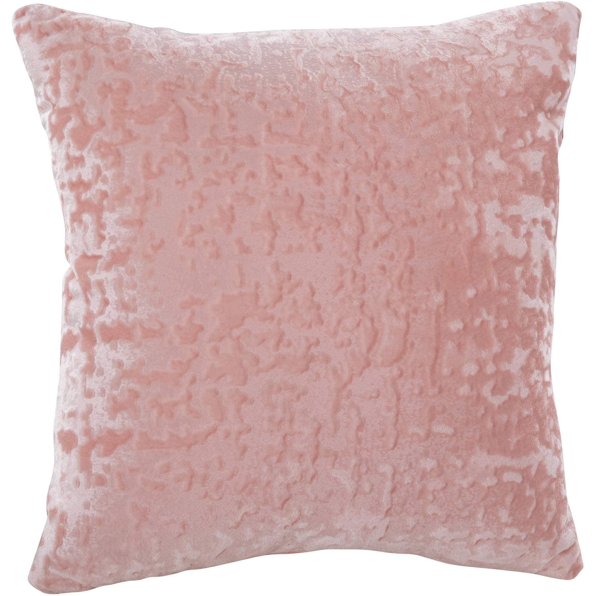 Mainstays Velvet Decorative Pillow, 18" x 18", Pink