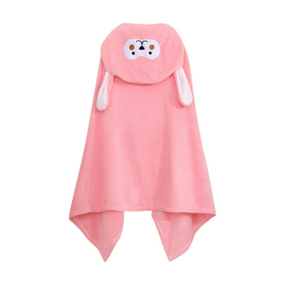 Cethrio Kids Girls Flannel Bathrobes, Lightweight Thermal Hooded Comfy Sleepwear Robes Pink Size 3-10T