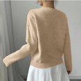 thumbnail image 4 of Women's 3D Floral Applique Crew Neck Sweater Long Sleeve Drop Shoulder Pullover Elegant Knit Top, 4 of 8