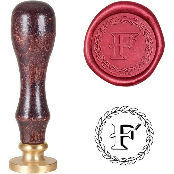 Letter F Wax Seal Stamp Vintage Retro Initial F Wax Sealing Stamp Brass Head Wooden Handle Classic Alphabet Letter Stamp