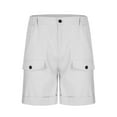 thumbnail image 4 of Maean Cotton Linen Shorts for Mens High Waist Loose Cargo Shorts with Pockets Summer Beach Shorts, 4 of 6