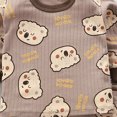 thumbnail image 5 of NOLDARES Toddler Baby Boy Outfits Clothing Set 2pcs Long Sleeve Graphic Print T Shirt and Joggers Pants Fall Winter Clothes Casual(Brown,7-8 Y), 5 of 6