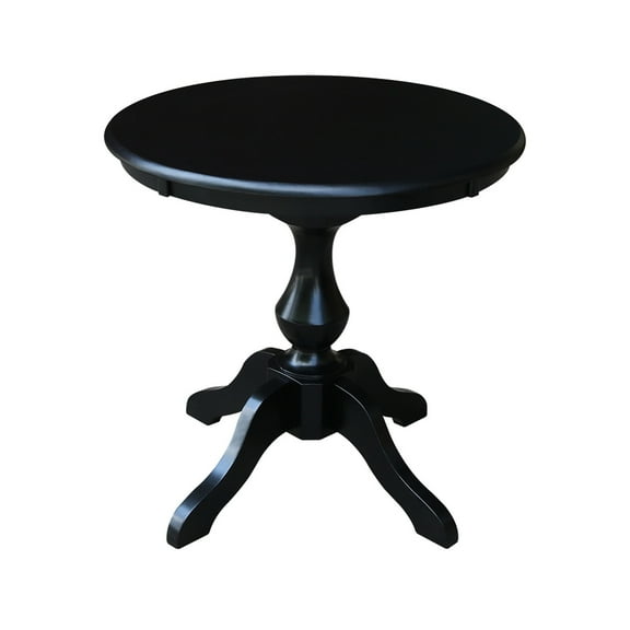 International Concepts 30" Round Pedestal Dining Table in Black