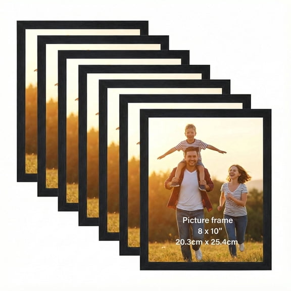 7-Pack 8x10 Black Picture Frames for Wall and Tabletop