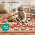 thumbnail image 4 of ODIKA 2'x3' Ivory Amber Aviary Medallion Geometric Washable Doormat Traditional Symmetrical Pattern with Ornate Floral Non-Slip, Low Pile for Entryway, Kitchen, Laundry Room, 4 of 7