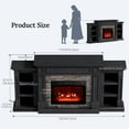 thumbnail image 5 of 72" Fireplace Mantel with 23" Electric Fireplace and Bookshelves, Wooden Storage Freestanding Heater with Remote Control,Black, 5 of 8