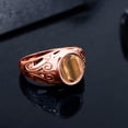 thumbnail image 4 of Gem Stone King 4.00 Ct Oval Brown Tiger Eye 18K Rose Gold Plated Silver Dad Father's Day Gift Men'sRing, 4 of 5