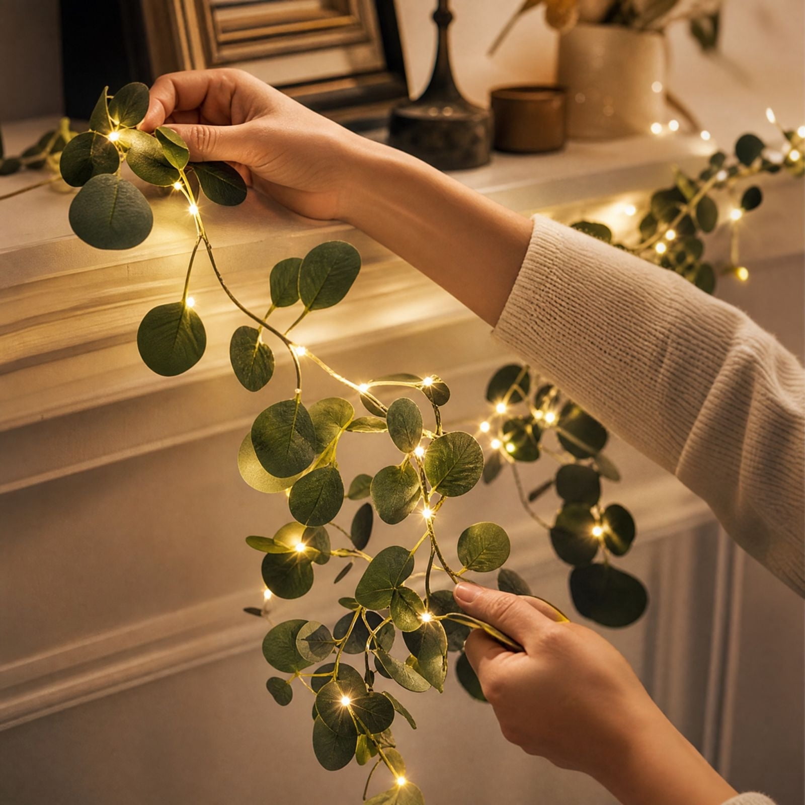 String Lights, Artificial Leaf Vine Lights with Warm White LEDs – picture 7