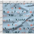 thumbnail image 2 of Soimoi Bird Printed, Cotton Fleece Fabric By The Yard- Sewing DIY Stretch Fabric 56 Inches Wide WarmFabric For Hats, Coats, Gloves, Blankets-Blue, 2 of 5