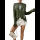 thumbnail image 3 of Suéter de Crochet Calado para Mujer, Top de Larga de Punto Roto, Ropa Gótica para Conciertos Verde S, 3 of 9