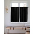 thumbnail image 6 of Tier Curtains 45 Inches Long, Pure Black Window Treatment Curtain Drapes, Simple Solid Color Small Curtain Drapes for Bathroom Laundry Room, 27.5"x45", 2 Panels, 6 of 7