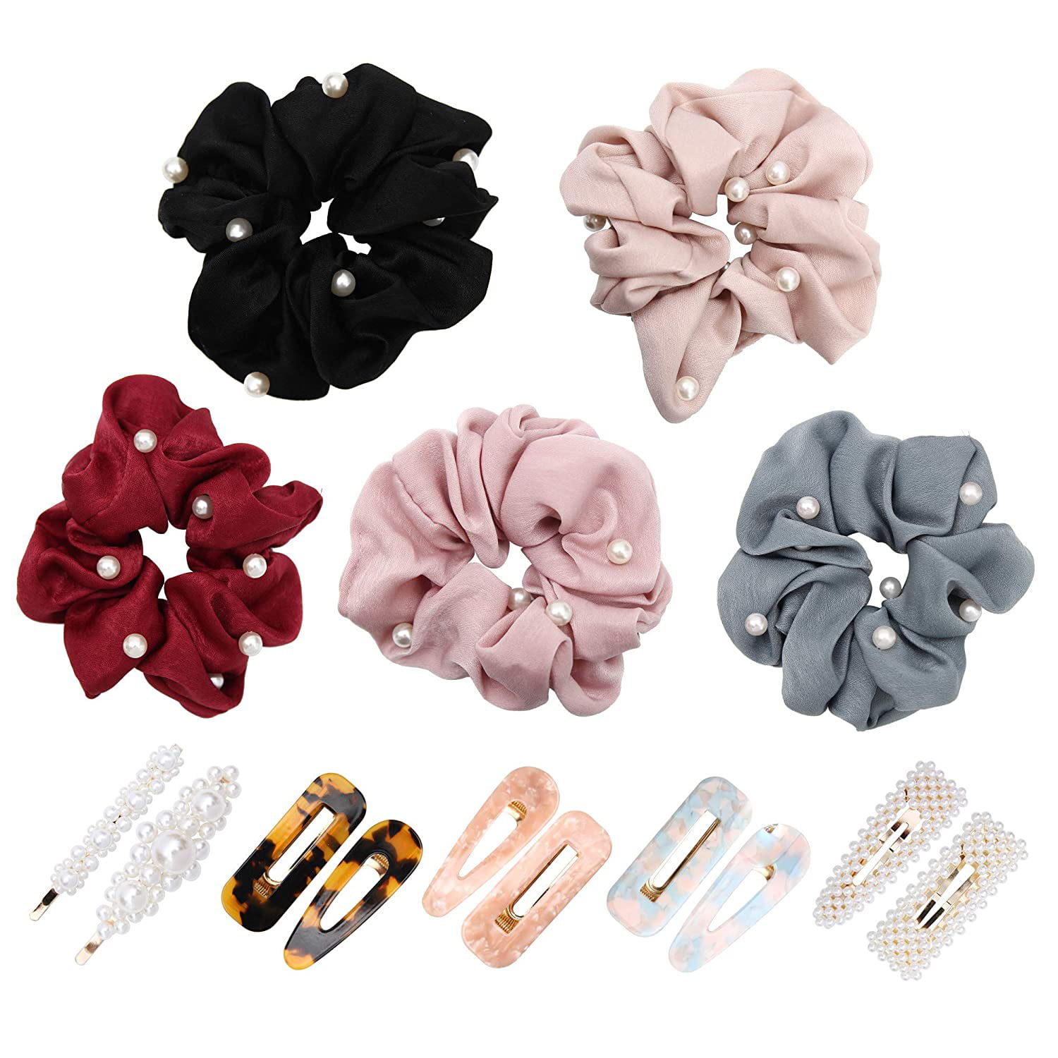 Set Of 10 Various Colors New In Package Ponytail Scrunchies 