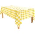 thumbnail image 2 of TRAHOO-60 x 120 Inch Checkered Tablecloth Rectangle - Stain Resistant, Spillproof and Wahable Gingham Table Cloth for Outdoor Picnic, Kitchen and Holiday Dinner, Yellow and White, 2 of 4