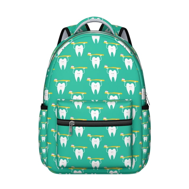 Oral Care Dentist Students Backpack Dental Tooth Pattern School Bag with Teeth Design, Lightweight and Durable for Students