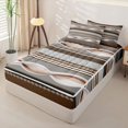 thumbnail image 2 of Homewish Brown Spiral Swirl Zipper Queen Comforter Set with Fitted Sheet and 2 Pillowcases,Geometric Artwork Zipper Bedding Set,Light Gray Reversible,4pcs, 2 of 8