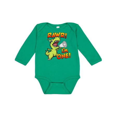 

Inktastic Rawr I m One Dinosaur Gift Baby Boy or Baby Girl Long Sleeve Bodysuit