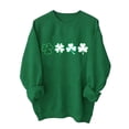 thumbnail image 1 of Hauts Tendance à Manches Longues pour Femmes Chandail à Imprimé de la Saint-Patrick Chandail Molletonné Décontracté à Col Rond, 1 of 7