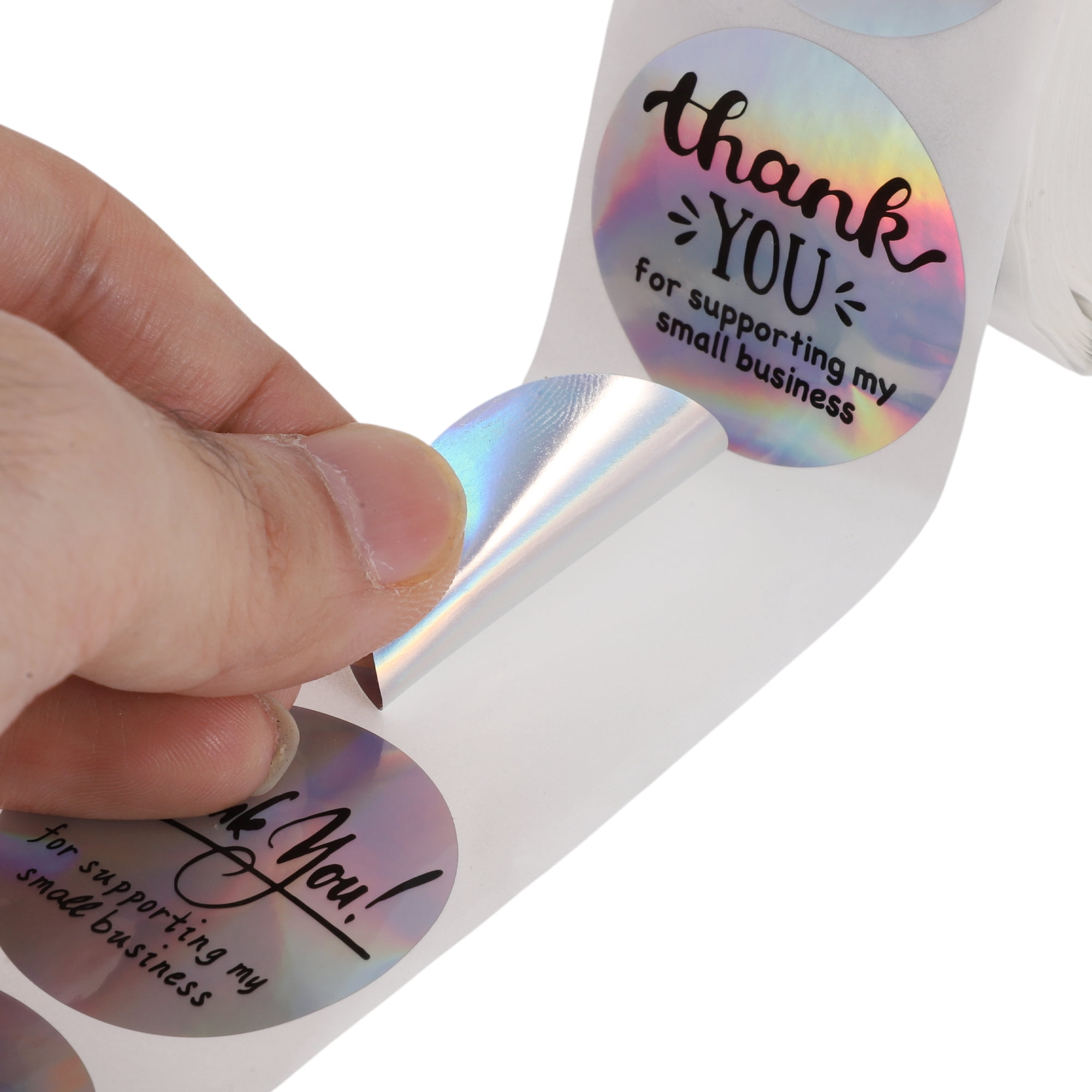 Unique Bargains Pink Foil Thank You Tag Gift Stickers 1 Pc Colorful