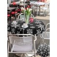 thumbnail image 4 of Outdoor Tablecloth with Umbrella Hole and Zipper, Black White Snowflake Christmas Round Table Cloth 60 Inch Waterproof Tablecloth, Winter Xmas Snowflakes Picnic Table Cover for Patio Camping, 4 of 7