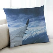 Ahgly Company Transportation Airplane Indoor Throw Pillow, 18 inch by 18 inch