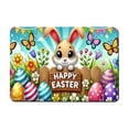 thumbnail image 3 of FEOLGEHLY Happy Easter Door Mat, Bunny Eggs Welcome Doormat for Indoor Outdoor, Spring Floor Mat Non-Slip Washable for Porch Front Door Entrance, 16x24 inch Easter Decorations Door Mat, D, 3 of 7
