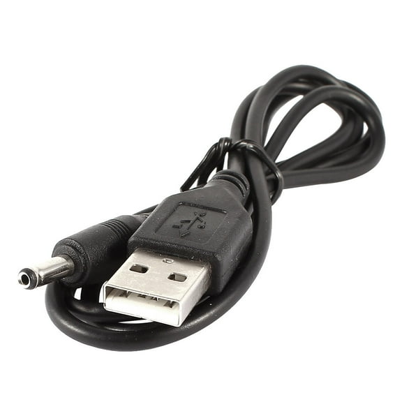 Unique Bargains USB2.0 A Male Port to DC 3.5 x 1.35mm Power Cable Line Black 0.8m 2.6Ft