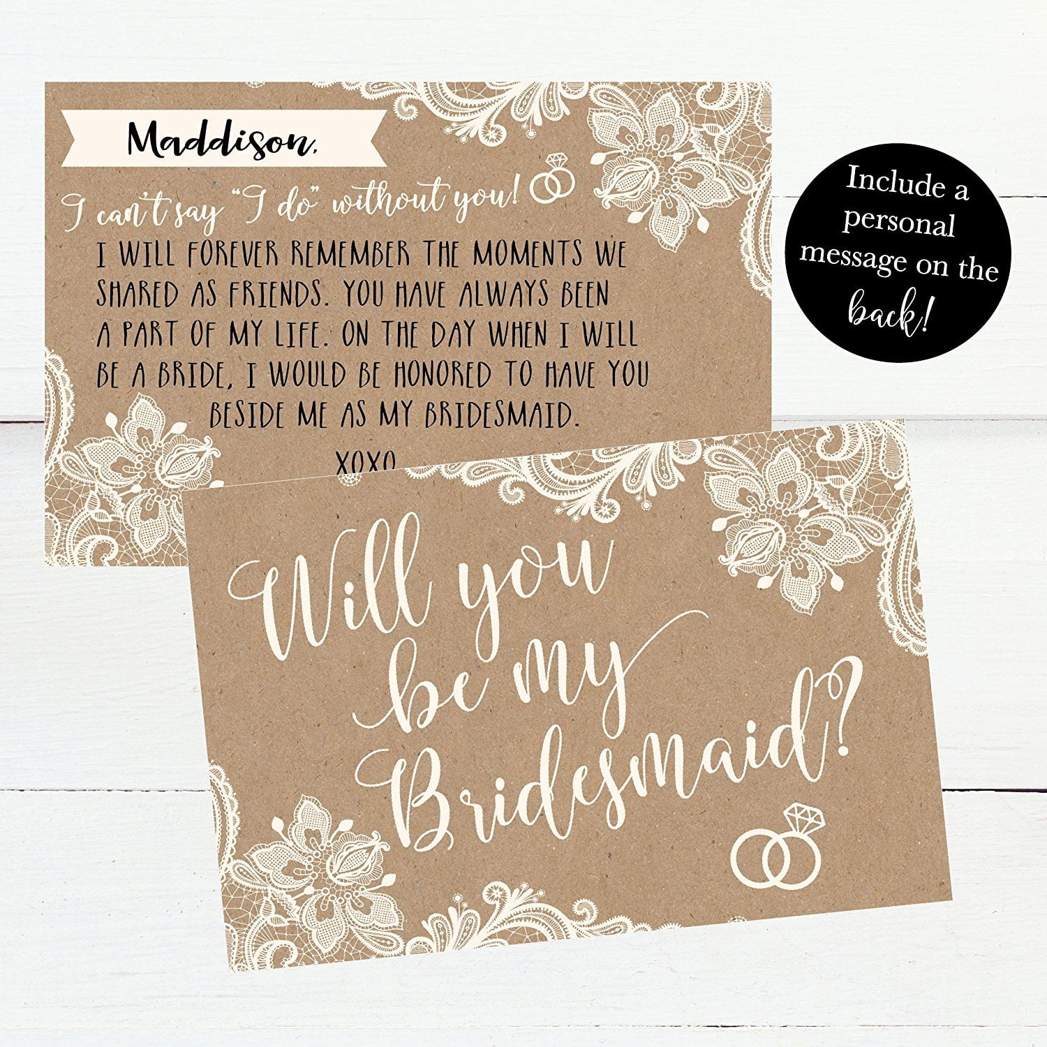 You Will Be My FRIEND Forever Bridesmaid Proposal Card Will 