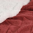thumbnail image 4 of BNM Fleece Sherpa Reversible Lattice Blanket, King, Poppy Red, 4 of 8