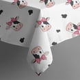 thumbnail image 5 of White Cow Black Spot Bow Pattern Square Tablecloth,Waterproof Square Table Cover,Wipeable Spillproof Washable Table Cover for Home Kitchen Party Decor 60"x60"(152x152cm), 5 of 6