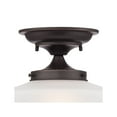 thumbnail image 4 of Regency Hill Schoolhouse Floating Modern Farmhouse Ceiling Light Semi Flush Mount Fixture 12" Wide Bronze White Glass Shade for Bedroom Living Room, 4 of 9