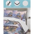 thumbnail image 3 of Full Size Quilt Bedding Set, Farmhouse Christmas Snowman Reversible Summer Quilt 3 Pieces, Xmas Tree Snowflake Lightweight Bedspreads Coverlets with 2 Pillow Shams for All Seasons, 3 of 5
