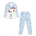 thumbnail image 4 of DISNIMO Lounge Sets for Women Snowman Print Christmas 2 Piece Pj Sets Long Sleeve Pajama Set with Pocket Soft V Neck Sleepwear Button Down Loungewear with Long Pants, 4 of 7
