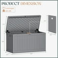 thumbnail image 2 of Patiowell 150 Gallon Deck Box, Waterproof Large Outdoor Storage Box with Padlock for Patio Furniture, Gray, 2 of 7