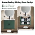 thumbnail image 3 of YOCWO 24" Bathroom Vanity with Sink Top, Wall Mounted Cabinet for the Washbasin with Sliding Door and Storage, Green, 3 of 8