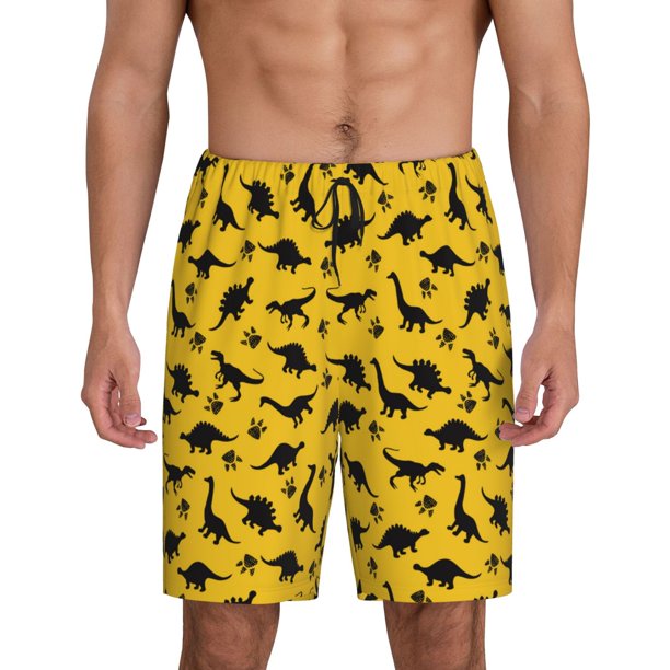 Fotbe Dinosaur Pantalones Cortos de Pijama para Hombre, Ropa de Dormir, Pantalones de Pijama Cortos para Hombre-Medium