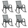 thumbnail image 1 of Gymax 4pcs Patio Rocking Chair Heavy-Duty Metal Rocker Outdoor Anti-Slip Gray, 1 of 10