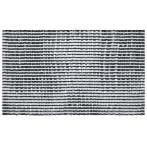 My Texas House Halloween Black Striped Indoor/Outdoor Layering Rug, 24" x 38"