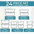 24 Pc Airtight Glass Food Storage Containers Glass Meal Prep