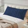 thumbnail image 4 of Dark Blue Body Pillow Covers 20"x54", Retro Farmhouse Plants Wall Lines Texture Soft Brushed Microfiber Breathable Throw Pillow Covers, Pillowcase with Zipper for Couch Sofa Bedroom Living Room, 4 of 9