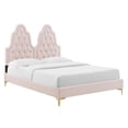 thumbnail image 2 of Modway Alexandria Tufted Performance Velvet Twin Platform Bed - Pink, 2 of 3