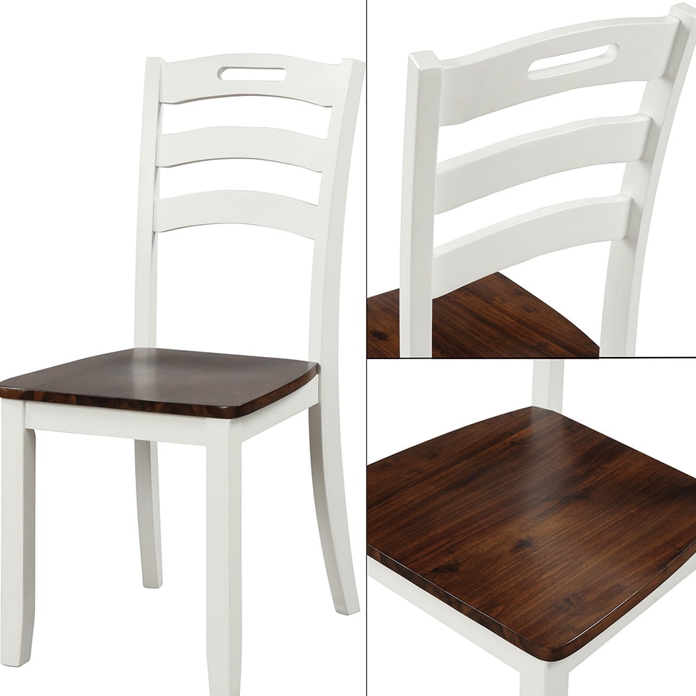 Lowestbest 6-Piece Dining Table Sets, Classic Style Rectangular Table & 4 Chairs & a Bench with Waterproof Coat, Ivory and Cherry Lowestbest 6-Piece Dining Table Sets, Classic Style Rectangular Table & 4 Chairs & a Bench with Waterproof Coat, Ivory and Cherry