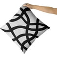 thumbnail image 3 of White and Black Throw Pillow Covers 20x20 Set of 2 Bohemian Abstract Art Line Geometric Decorative Pillows Boho Modern Minimalist Style Pillowcase Cotton Square Cushion Cover Couch Sofa Bed, 3 of 6