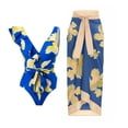 thumbnail image 1 of Traje de baño sexy de una pieza Traje de baño con volantes vintage Trajes de baño de 2 piezas para mujer Baño con cuello en V - Azul, 1 of 7