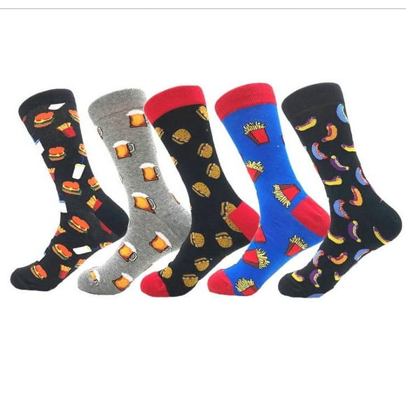 Dianli Cadeaux pour Femmes Cadeaux pour Femmes Hommes Mode Hommes Femmes Unisexe Décontracté Coton Imprimé Bas Mi-Bas Chaussettes 1 Paire de Chaussettes Noir