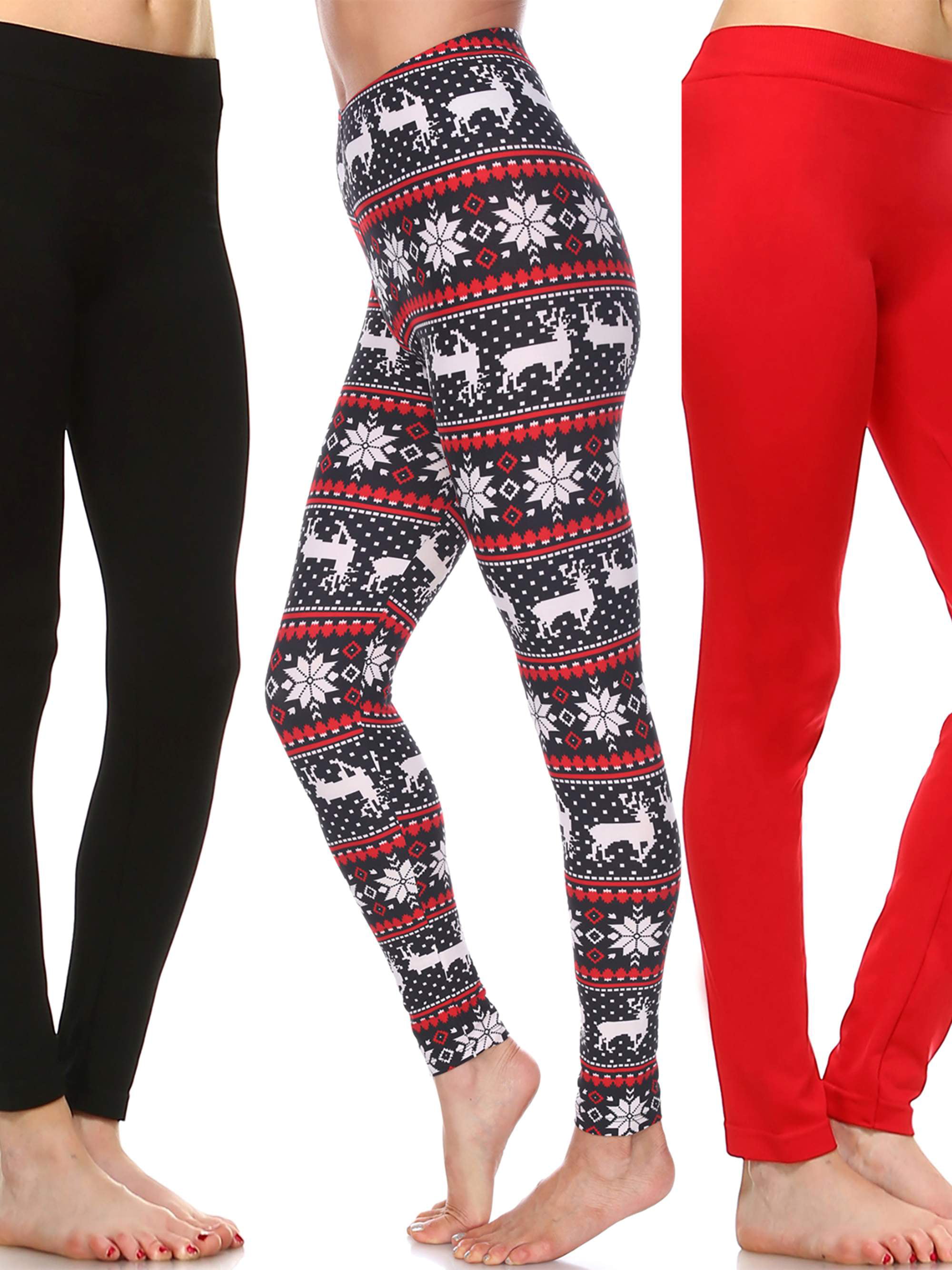 White Mark - White Mark Women's Pack of 3 Christmas Leggings - Walmart ...