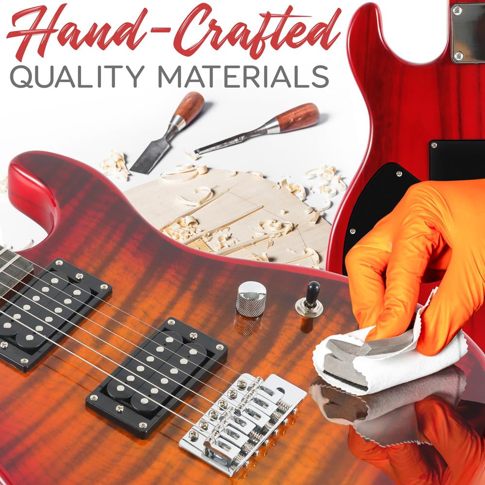 Pyle Beginner Electric Guitar Kit with Amp - Starter Kit Full Size 39" Instrument Package with Humbucker Pickups.